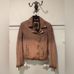 Vintage inspired ombré leather jacket